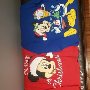 H&M boy's Disney Christmas red and blue tees size 6-7